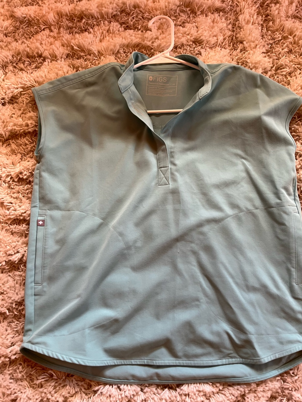 Figs Women's Rafaela Oversized Dusty Blue Scrub Top